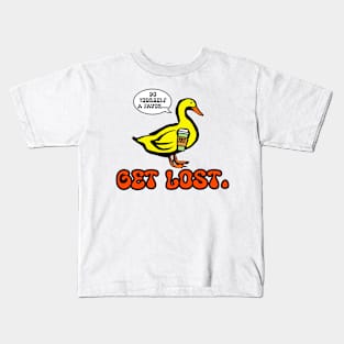 GET LOST. DUCK LOGO ORANGE Kids T-Shirt